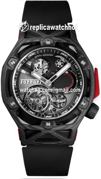 Hublot Techframe Ferrari Tourbillon Chronograph Mens watch Unisex Manual winding Carbon 408.QU.0123.RX