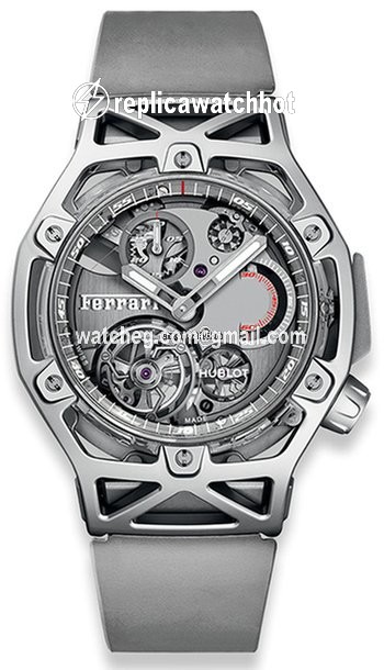 Hublot Techframe Ferrari Tourbillon Chronograph Mens watch Unisex Manual winding White gold 408.JW.0123.RX