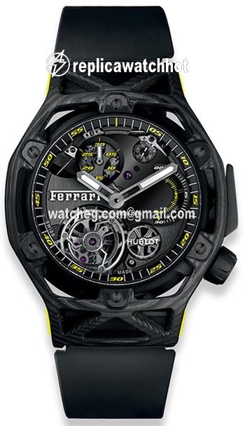 Hublot Techframe Ferrari Tourbillon Chronograph Mens watch Unisex Manual winding Carbon 408.QU.0129.RX