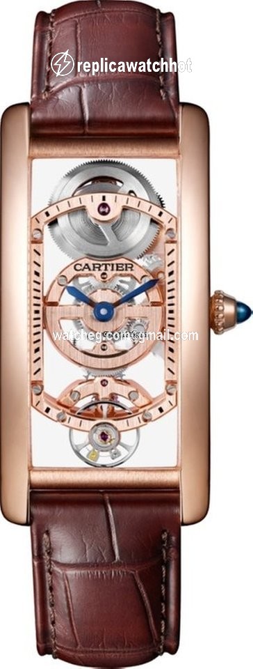 Cartier Tank Mens watch Unisex Manual winding Rose gold WHTA0008