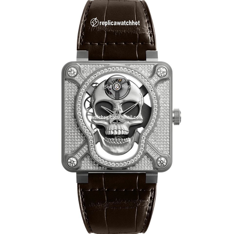 Bell & Ross BR 01 Mens watch Unisex Manual winding Steel BR01SKULLSKFLD