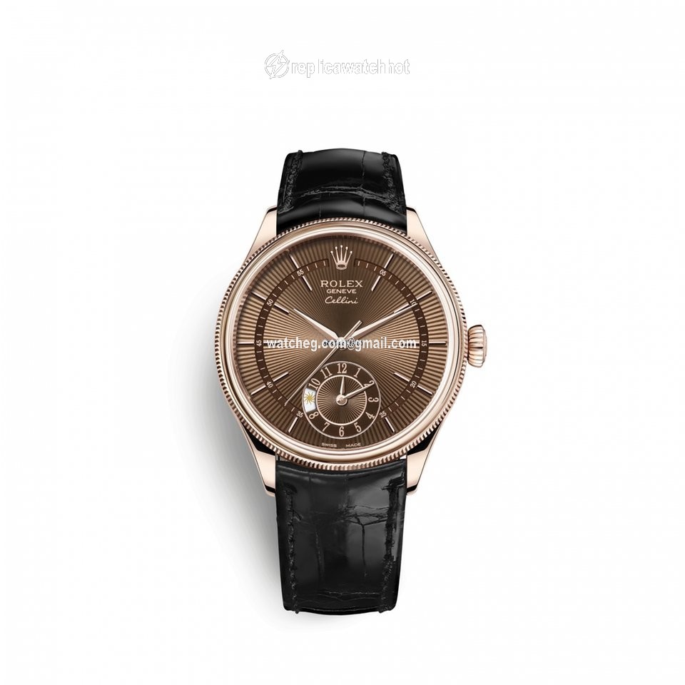 Rolex Cellini Dual Time Mens watch Unisex Rose gold Automatic 505250016