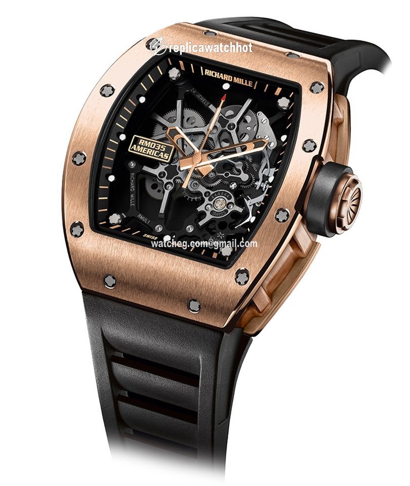 Richard Mille RM 035 Mens watch Unisex Manual winding Rose gold RM035