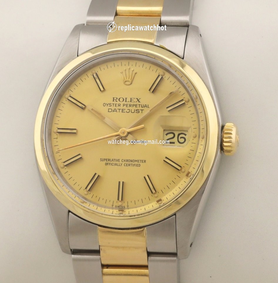 Rolex Datejust 36 Mens watch Unisex Gold Steel Automatic 16003