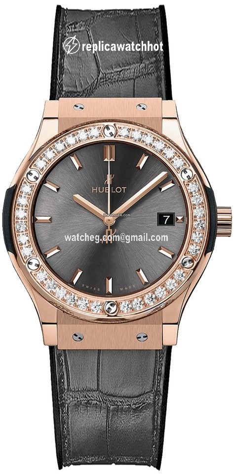 Hublot Classic Fusion Racing Grey Womens watch Quartz Rose gold 581.ox.7081.lr.1104