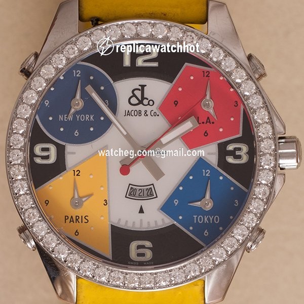 Jacob & Co. Five Time Zone Mens watch Unisex Quartz Steel JC.4