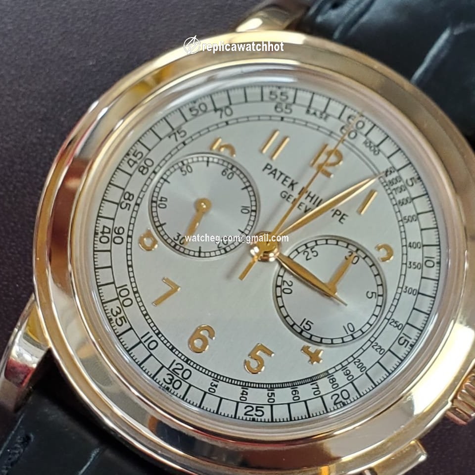 Patek Philippe Chronograph Mens watch Unisex Manual winding Rose gold 5070R