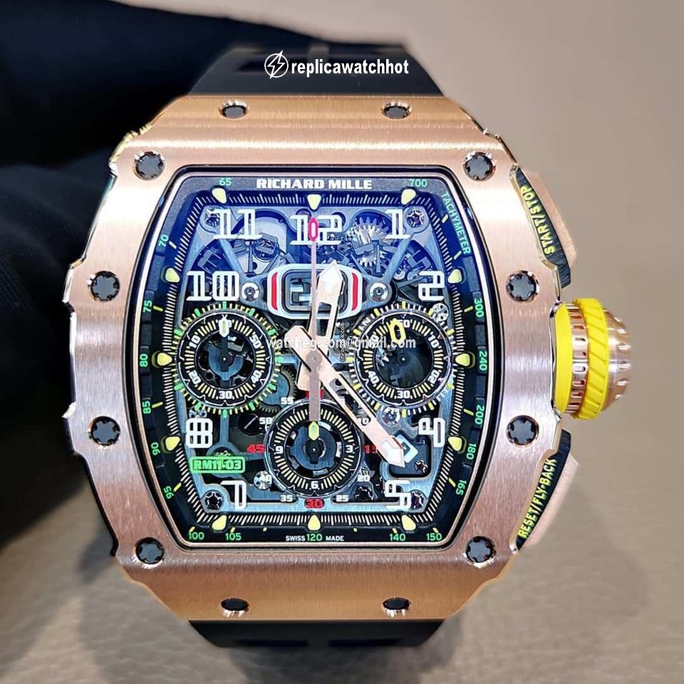 Richard Mille RM 011 Mens watch Unisex Automatic Rose gold Richard Mille Rm11-03 Full Rose gold