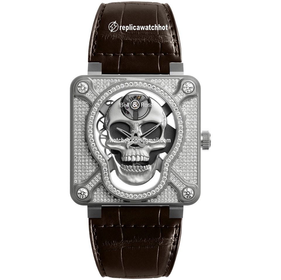 Bell & Ross BR 01 Mens watch Unisex Manual winding Steel BR01-SKULL-SK-FLD