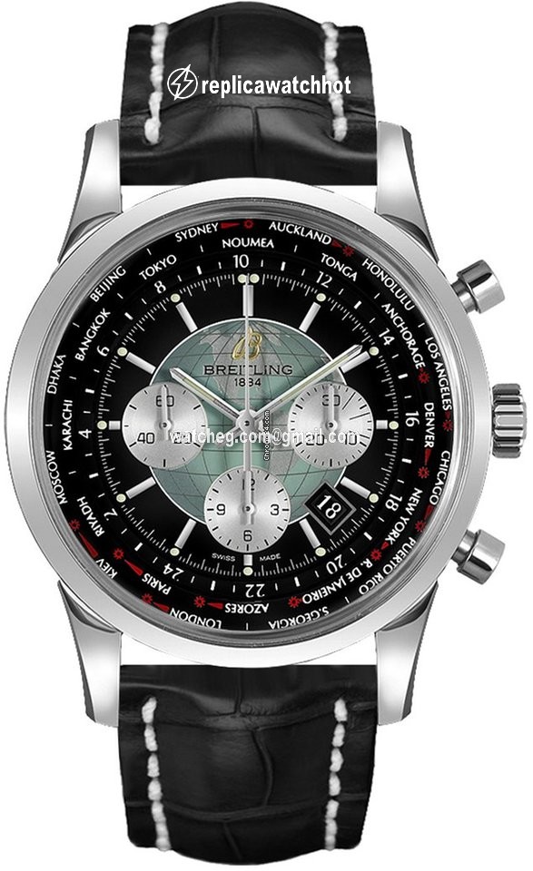 Breitling Transocean Chronograph Unitime Mens watch Unisex Automatic Steel AB0510U4 BB62 760P