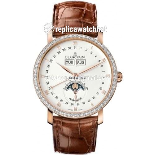 Blancpain Villeret Quantieme Complet Mens watch Unisex Automatic Rose gold 6263-2942-55B