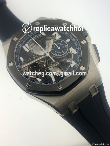 Audemars Piguet Royal Oak Offshore Tourbillon Chronograph Mens watch Unisex Manual winding Platinum 26388PO.OO.D027CA.01