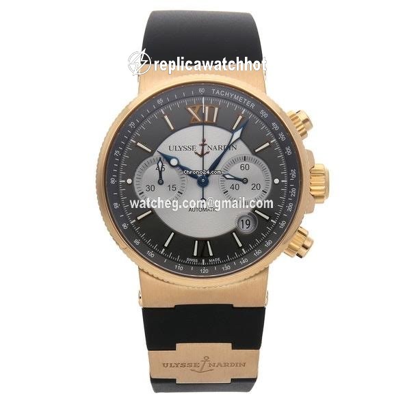 Ulysse Nardin Marine Chronograph Mens watch Unisex Automatic Rose gold 356-66-3 319