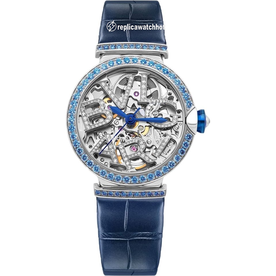 Bulgari Lucea Womens watch Automatic White gold 103091 LUW33SKD1GL BLUE