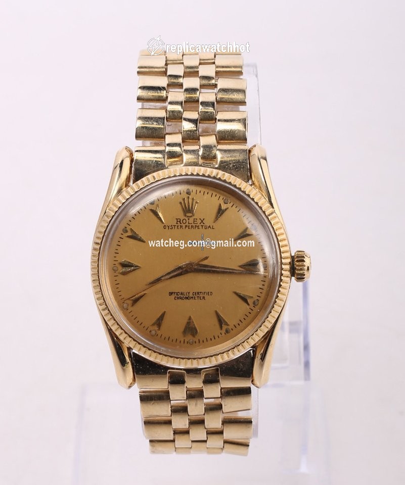 Rolex Oyster Perpetual 34 Mens watch Unisex Yellow gold Automatic 6593