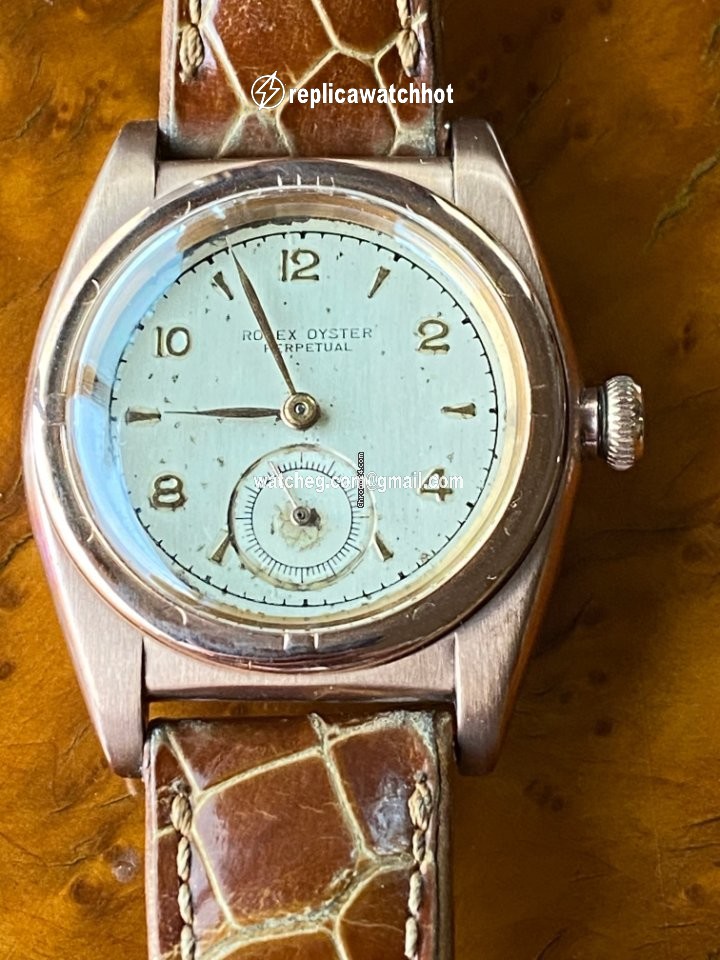 Rolex Bubble Back Mens watch Unisex Rose gold Automatic 3132