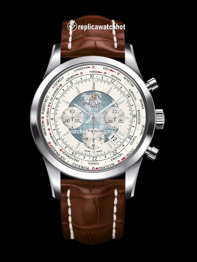 Breitling Transocean Chronograph Unitime Mens watch Unisex Automatic Steel AB0510U0 A732