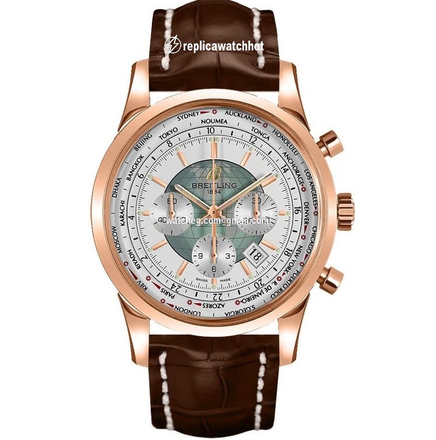Breitling Transocean Chronograph Unitime Mens watch Unisex Automatic Rose gold RB0510U0.A733