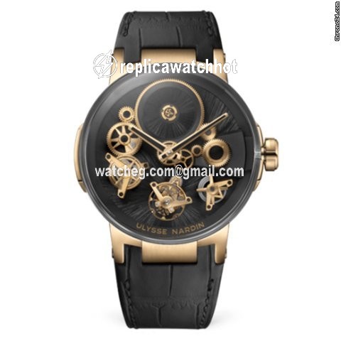 Ulysse Nardin Mens watch Unisex Manual winding Rose gold 1766-176LE STRAW