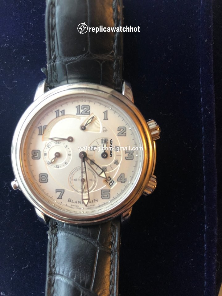 Blancpain Leman Reveil GMT Mens watch Unisex Automatic White gold 2841-1542-53b