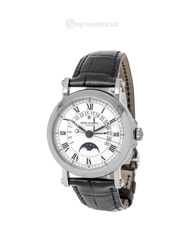 Patek Philippe Perpetual Calendar Mens watch Unisex Automatic White gold 5059G