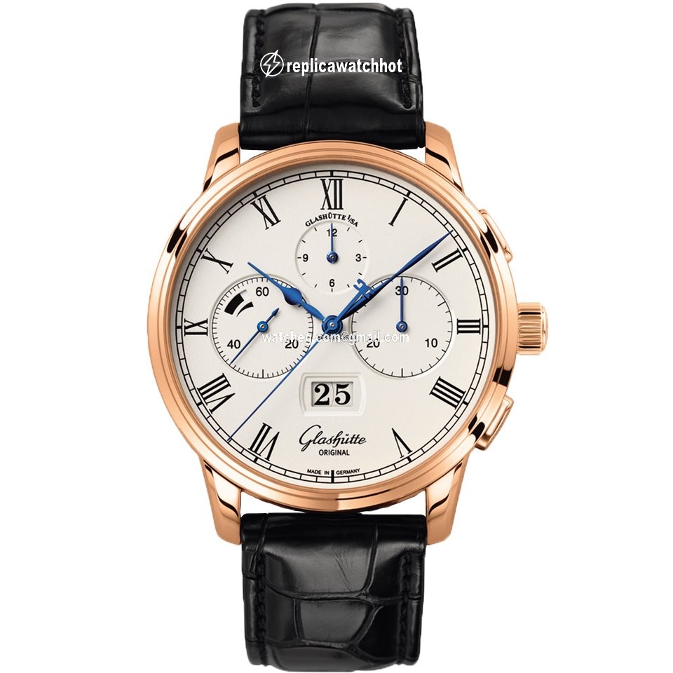 Glashtte Original Senator Chronograph Panorama Date Mens watch Unisex Automatic Red gold 1-37-01-01-05-30