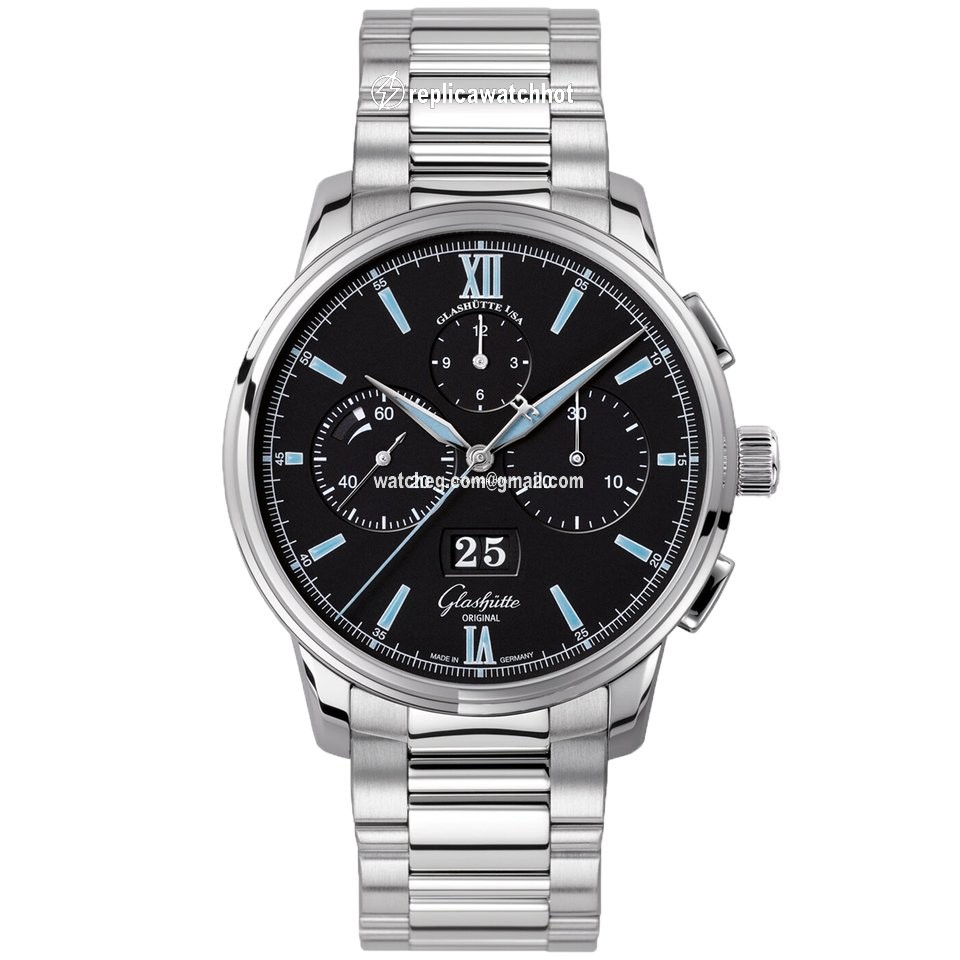 Glashtte Original Senator Chronograph Panorama Date Mens watch Unisex Automatic Steel 1-37-01-03-02-70