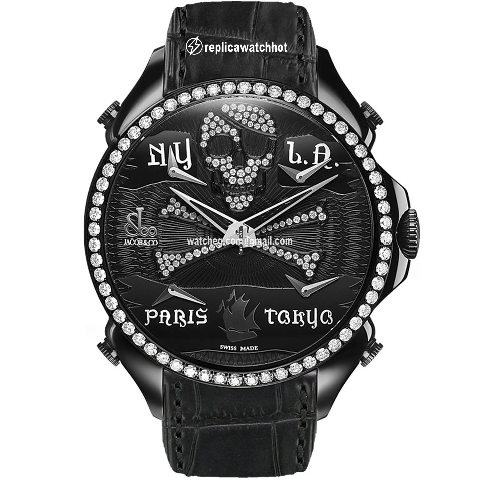 Jacob & Co. Five Time Zone Mens watch Unisex Quartz Steel PZ500.11.RO.NQ.A