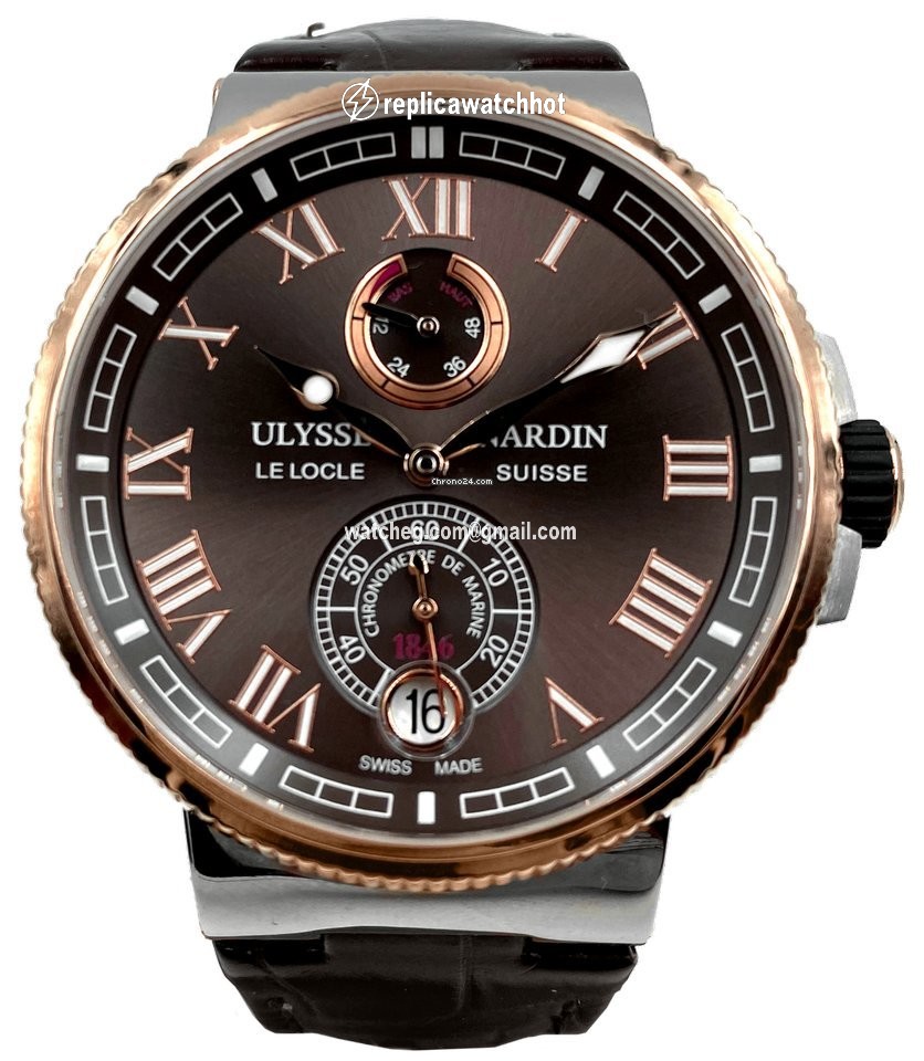 Ulysse Nardin Marine Chronometer Manufacture Mens watch Unisex Automatic Gold Steel 1185-126-3T 45