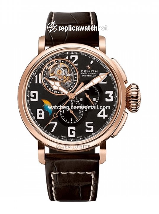 Zenith Pilot Type 20 Tourbillon Mens watch Unisex Rose gold 18.2430.4034 21.C721