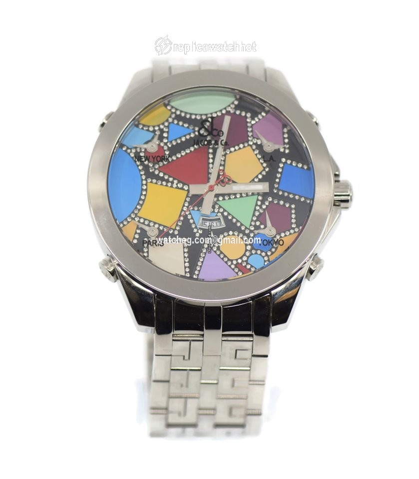 Jacob & Co. Five Time Zone Mens watch Unisex Quartz Steel JC-113DA