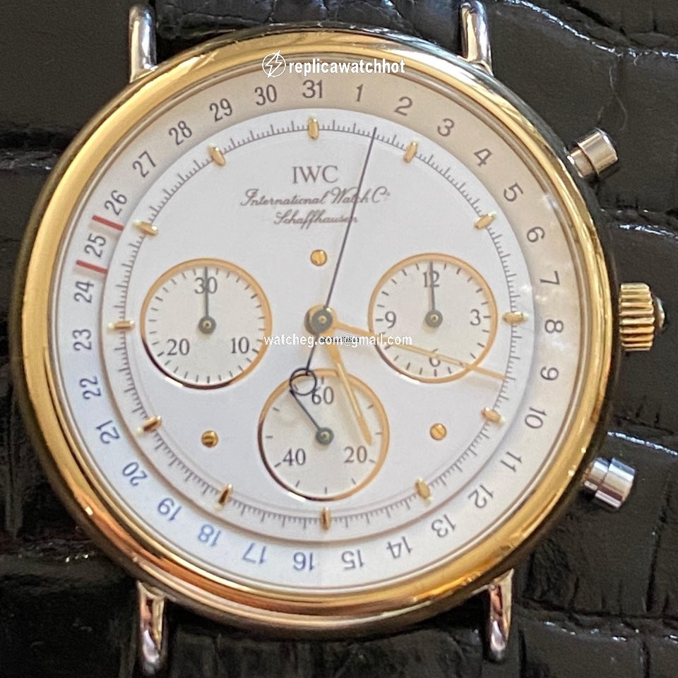 IWC Portofino Chronograph Mens watch Unisex Quartz Gold Steel IW3731