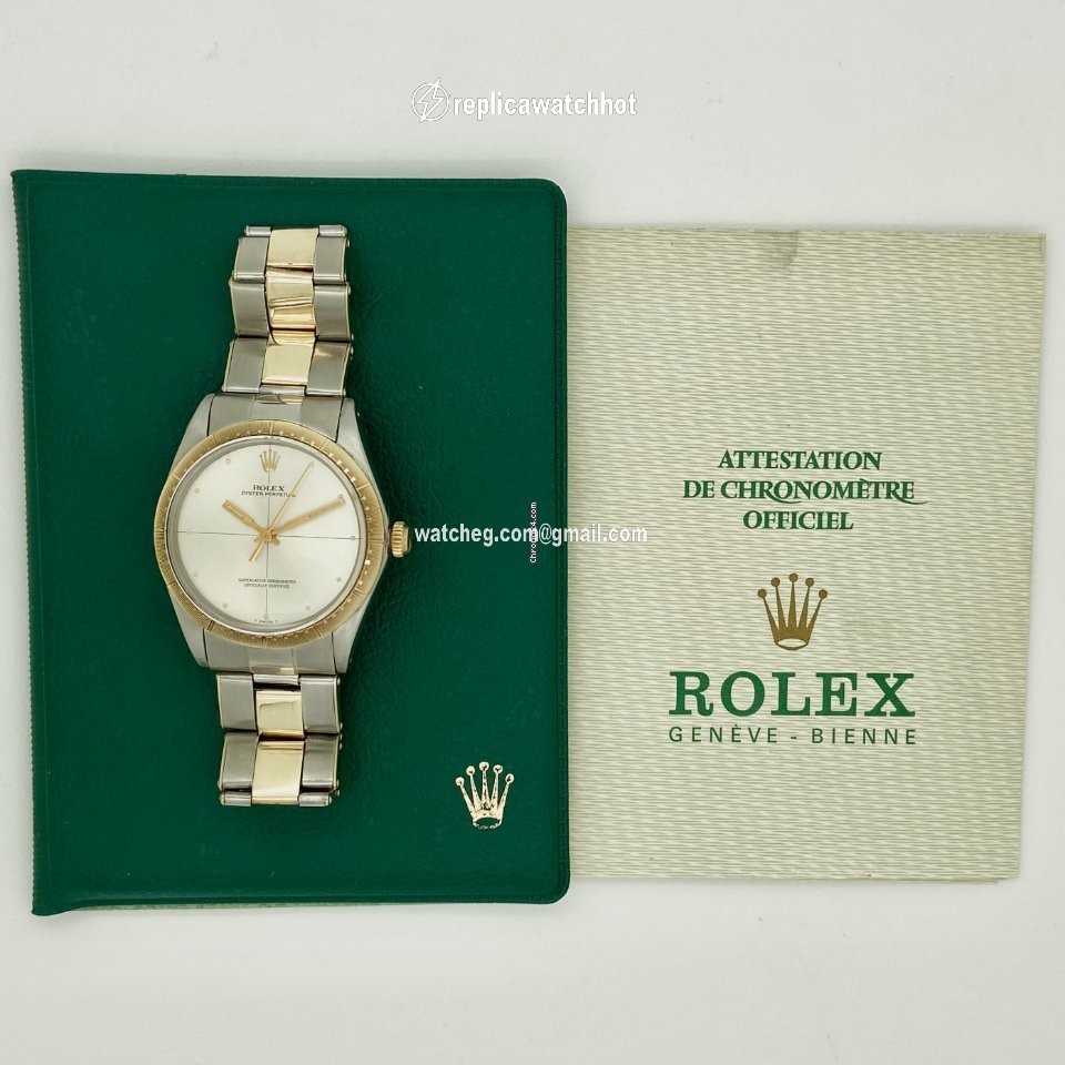 Rolex Oyster Perpetual 34 Mens watch Unisex Gold Steel Automatic 1038