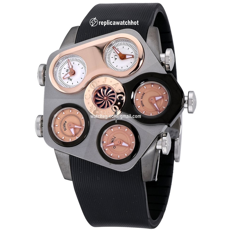 Jacob & Co. Five Time Zone Mens watch Unisex Quartz Steel GR3-15