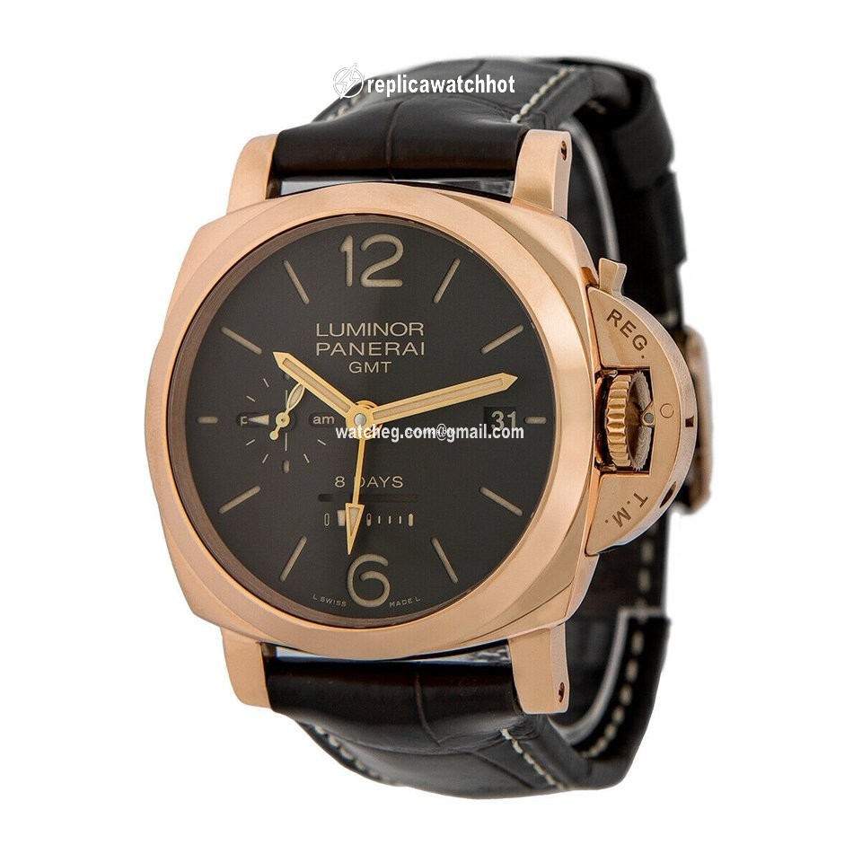 Panerai Luminor 1950 8 Days GMT Mens watch Unisex Manual winding Rose gold PAM 576