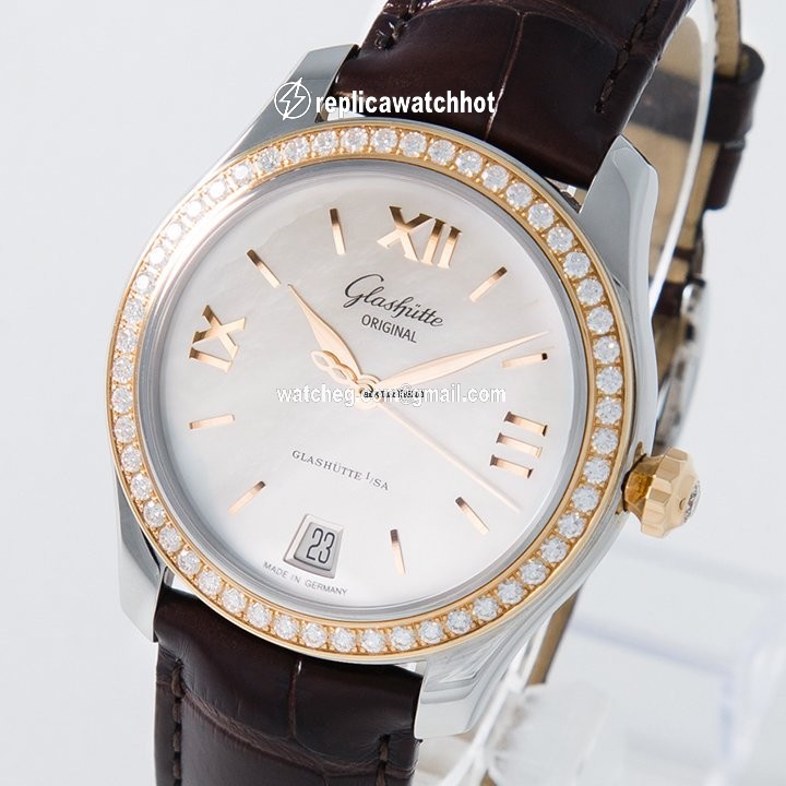 Glashtte Original Lady Serenade Womens watch Automatic Gold Steel 1-39-22-09-16-44