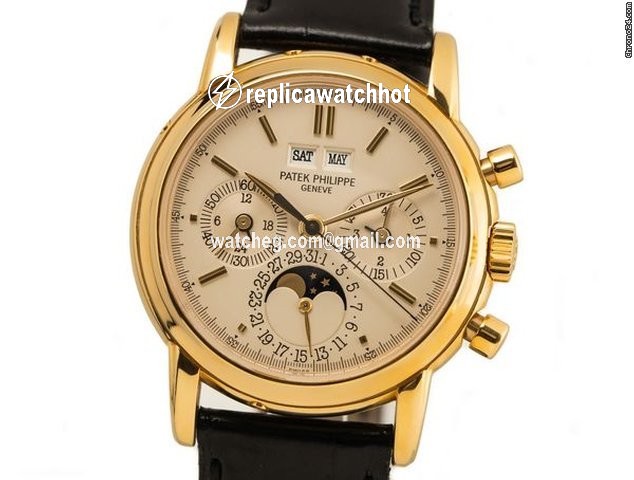 Patek Philippe Perpetual Calendar Chronograph Mens watch Unisex Manual winding Yellow gold 3971