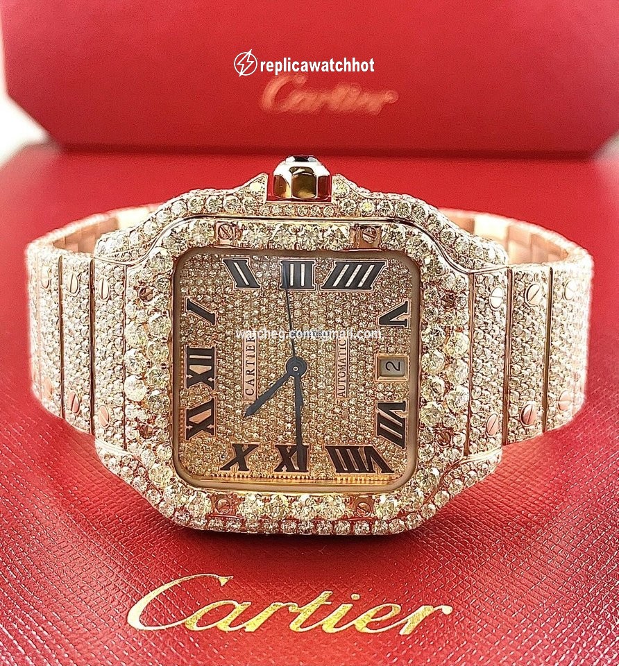 Cartier Santos Mens watch Unisex Automatic Rose gold WGSA0009