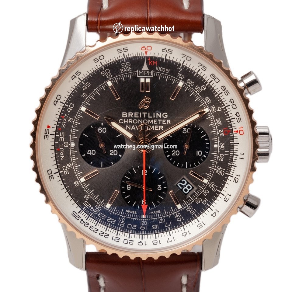 Breitling Navitimer 1 B01 Chronograph 43 Mens watch Unisex Automatic Gold Steel UB0121211F1P1