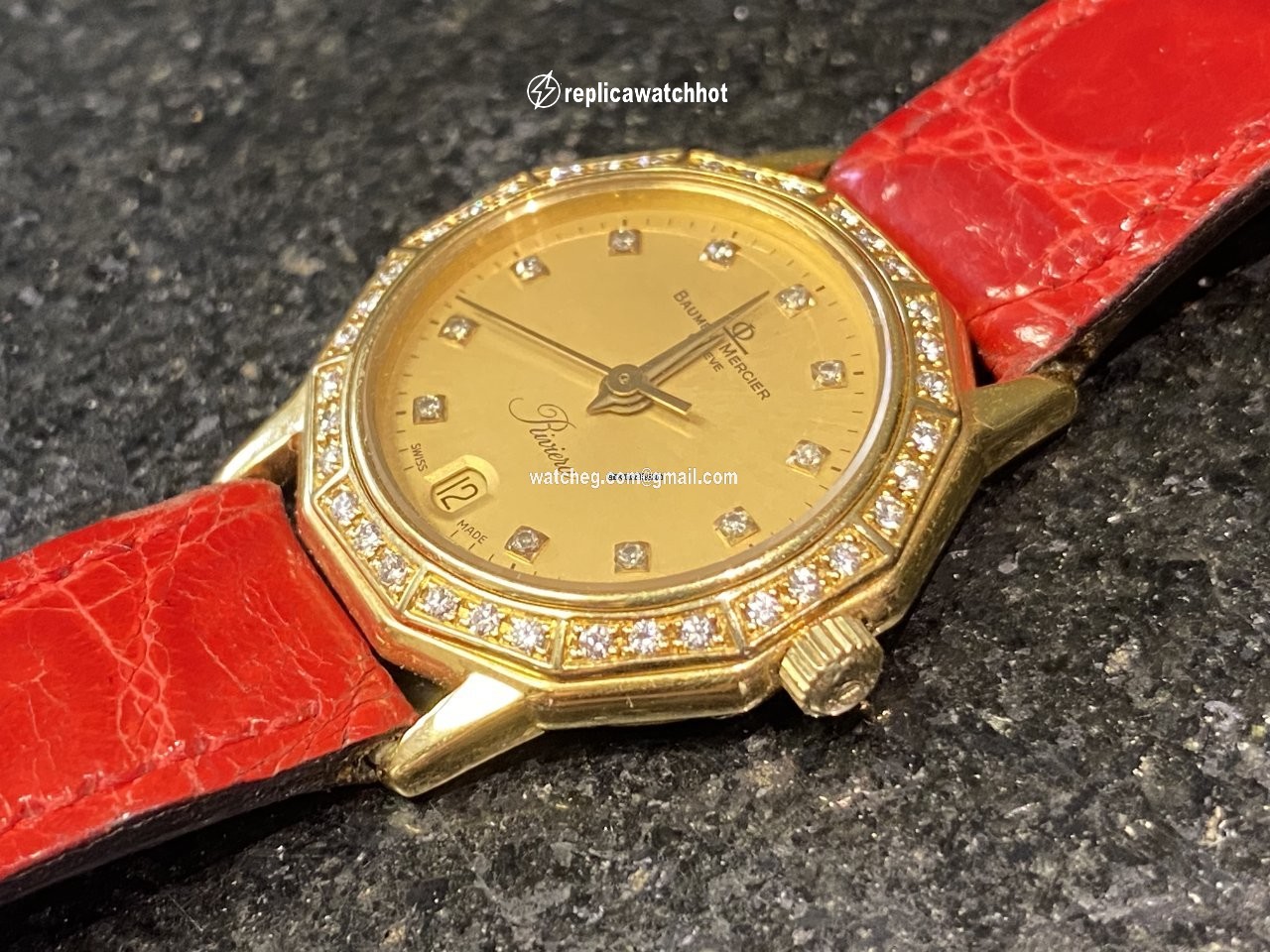 Baume & Mercier Riviera Mens watch Unisex Quartz Yellow gold 87012.1