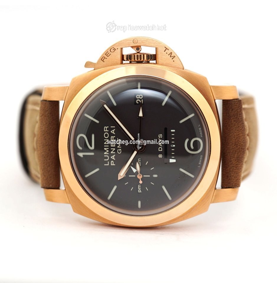 Panerai Luminor 1950 8 Days GMT Mens watch Unisex Manual winding Rose gold PAM 00289