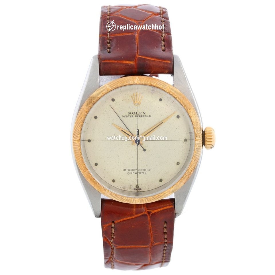 Rolex Oyster Perpetual 34 Mens watch Unisex Gold Steel 6582