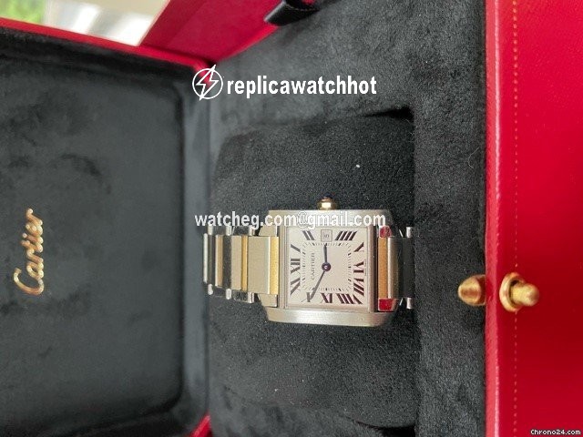 Cartier Tank Francaise Mens watch Unisex Quartz Gold Steel W51012Q4