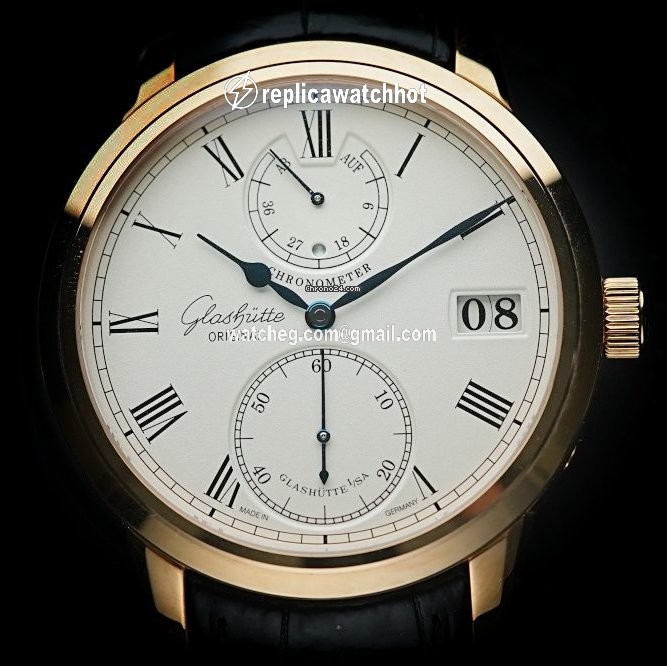 Glashtte Original Senator Chronometer Mens watch Unisex Manual winding Rose gold 58-01-01-01-04