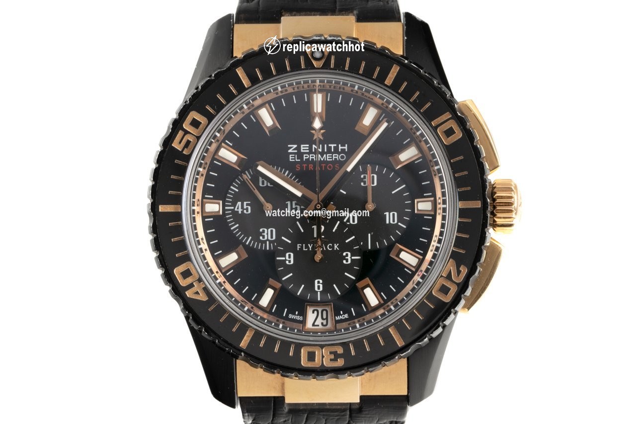 Zenith El Primero Stratos Flyback Mens watch Unisex Automatic Gold Steel 85.2060.405 23.C714