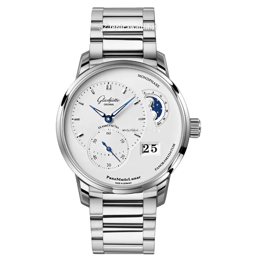 Glashtte Original PanoMaticLunar Mens watch Unisex Automatic Steel 1-90-02-42-32-71 or 90-02-42-32-71