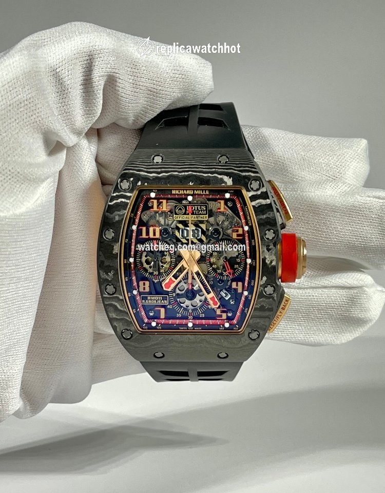 Richard Mille RM 011 Mens watch Unisex Automatic Rose gold RM11 F1 Lotus Romain Grosjean