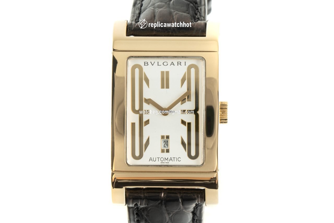 Bulgari Rettangolo Mens watch Unisex Automatic Yellow gold RT45G