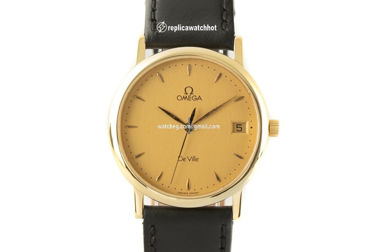 Omega De Ville Mens watch Unisex Quartz Yellow gold 196.2432
