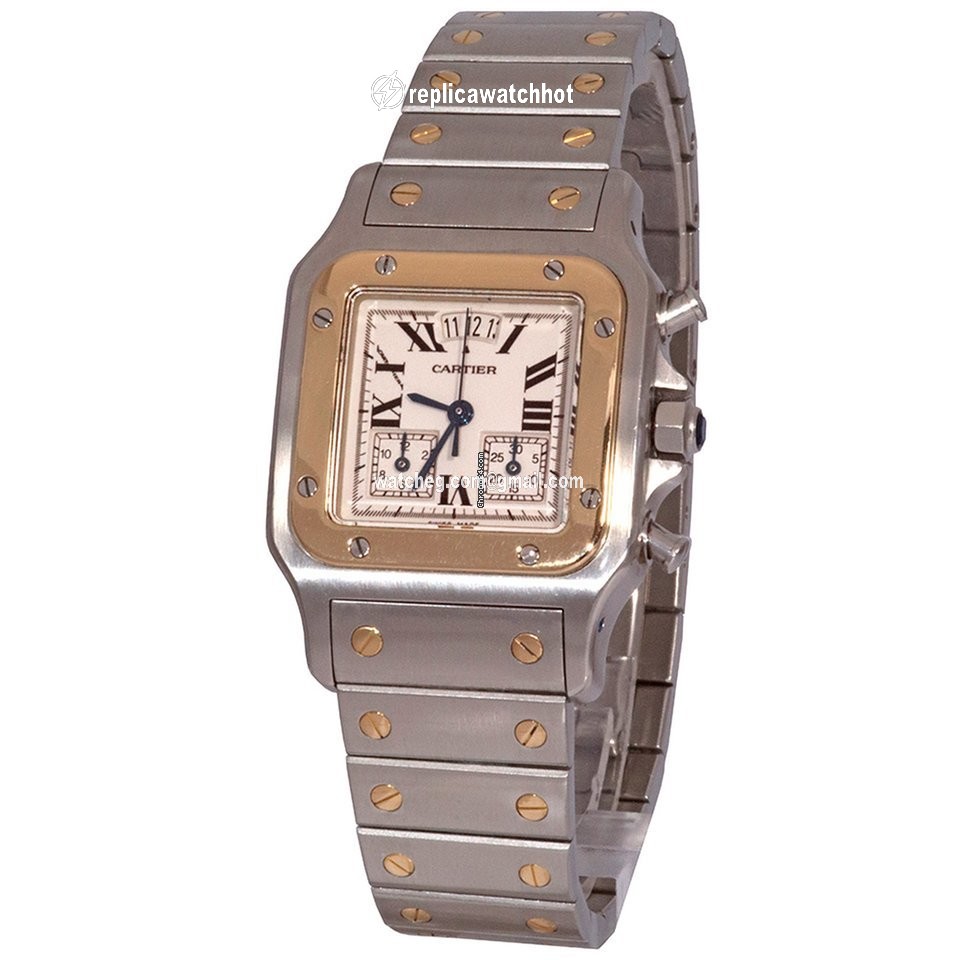 Cartier Santos Mens watch Unisex Quartz Gold Steel 2425